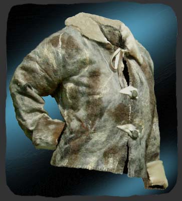 filtet jakke med slskindskanter p krave og rmer